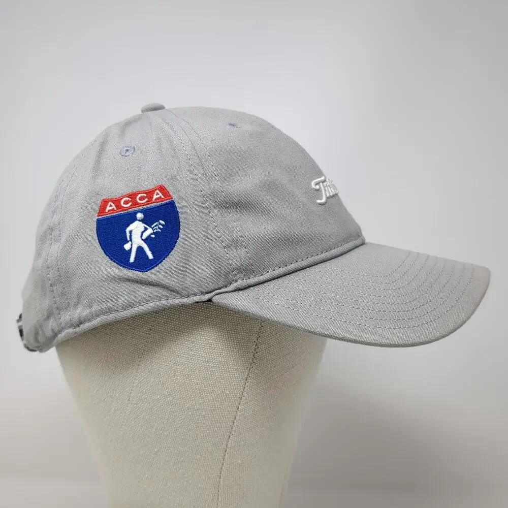 Titleist Baseball Cap Gray OSFM Golf ACCA The Launch Embroidered Slideback Hat